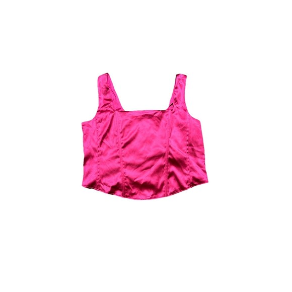 Torrid Corset Blouse Women’s 1X Pink Satin Y2K Coquette Romantic Square Neck Top - Picture 1 of 5